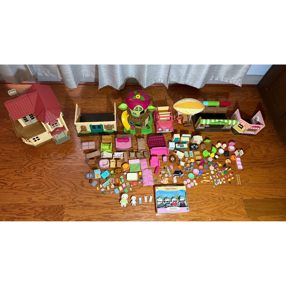 Sylvanian Families Lot - 6 Structures, 9 Critters, 40+ Toys and Accessories